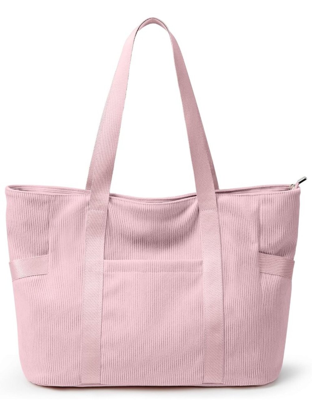 Women L-pink Large Tote Bag Zipper Compartments Travel Work Gym Bag